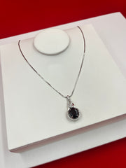Midnight Teardrop Pendant Necklace