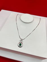 Emerald Oval Bow Pendant Necklace