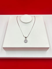 Teardrop Silver Pendant Necklace (WN112)