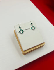 Beautiful Green Rectangular Earrings