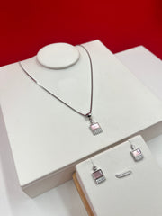 Pink Square Glow Pendant Set