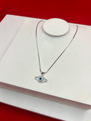 Evil-Eye Silver Pendant Necklace