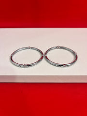 Pure Silver Bangle Pair 2.3