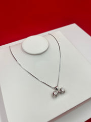 Dumbbell Silver Pendant Necklace