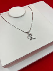Pure Silver “R” Pendant Necklace