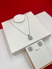 Pink Square Glow Pendant Set