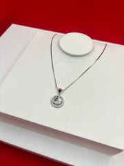 Crystal Swan Silver Pendant Necklace (WN115)