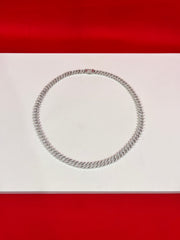 Iced-Out Pure Silver Chain 20”