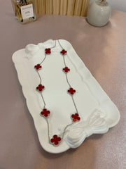Red clover leaf Necklace