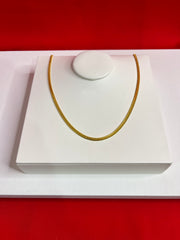 Pure Silver 24K Gold Plated Chain 17”