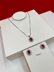 Pink Garnet Glow Pendant Set