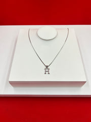 Pure Silver “H” Pendant Necklace