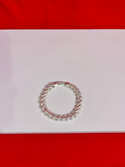 Men Pure Silver Lotus Bracelet Mb34