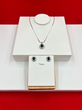 Green Oval Spark Pendant Set