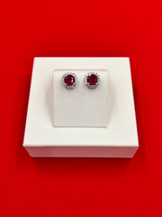 Maroon Radiance Silver Studs