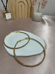 Gold,Silver & Rose gold twirl Anklets