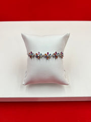 Blooming Flowers Silver Adjustable Bracelet