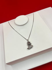 Cat Oxidized Silver Pendant Necklace