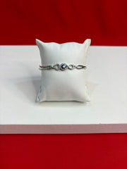 Women’s Pure Silver Evil Eye Bangle Bracelet (SB147)