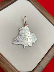 Silver Punjab Map Pendant