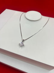 Crystal Square Pendant Necklace