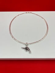 Revolver Oxidized Silver Pendant