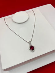 Crimson Passion Glow Pendant Necklace