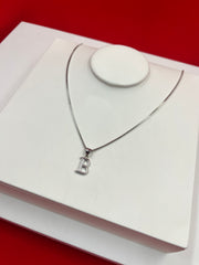 Pure Silver “B” Pendant Necklace