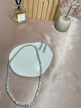 Tennis Pure Silver Necklace & Earrings