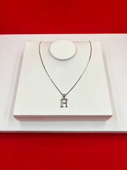 Pure Silver “H” Pendant Necklace