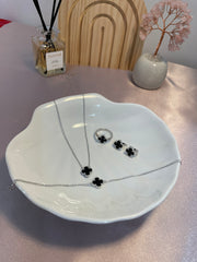 Clover Leaf Necklace,Bracelet,Ring & Earrings Set