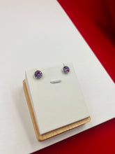 Light purple Silver Stud Earrings