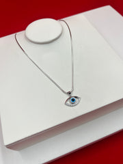 Evil-Eye Silver Pendant Necklace