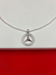 Mercedes Logo Silver Pendant
