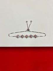 Blooming Flowers Silver Adjustable Bracelet