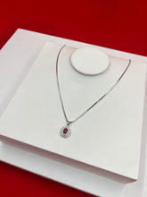 Ruby Halo Charm Pendant Necklace