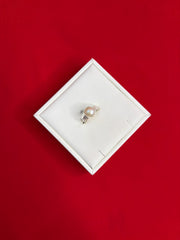 Pure Silver Pearl Ring Size 6 (PR19)