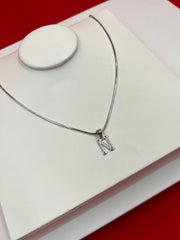 Pure Silver “N” Pendant Necklace