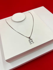 Pure Silver “H” Pendant Necklace