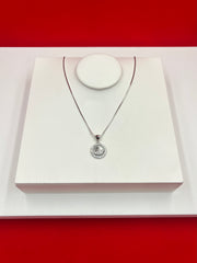 Crystal Swan Silver Pendant Necklace (WN115)