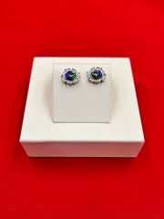 Peacock Eye Silver Studs
