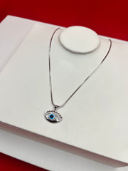 Evil-Eye Silver Pendant Necklace