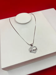 Love Heart Silver Pendant Necklace