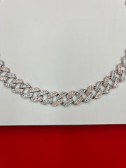 Iced-out pure silver chain 20.5”