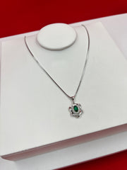Starlit Emerald Pendant Necklace