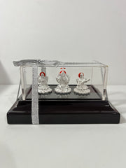 Pure Silver Laxmi,Ganesh,Srswati idol (SS32)