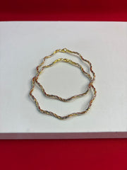 Pure Silver Three Tone spiral Anklets (WA153)