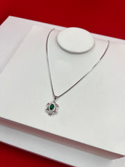 Starlit Emerald Pendant Necklace