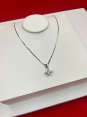 Crystal Square Pendant Necklace