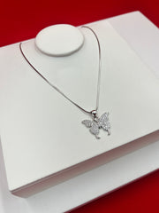Butterfly Silver Pendant Necklace